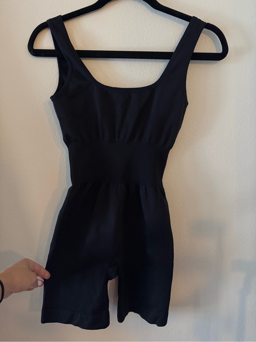 WeWoreWhat Black Rib Knit Bodysuit